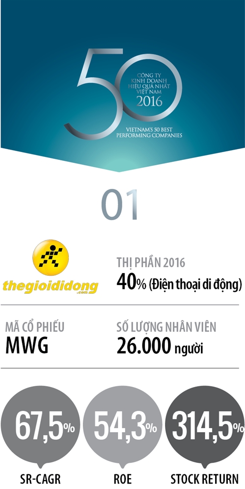 Top 50 2017 - Hang 1: Cong ty Co phan Dau tu The gioi Di dong