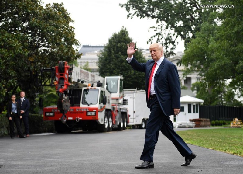 Tổng thống Mỹ Trump tại Nhà Trắng ngày 14-8. Ảnh: REUTERS