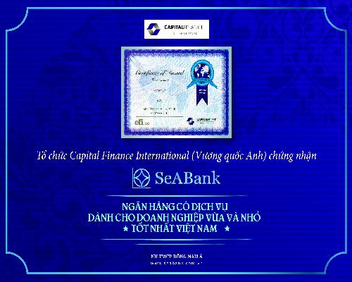 Ngân hàng Việt nhận giải thưởng danh giá của Capital Finance International