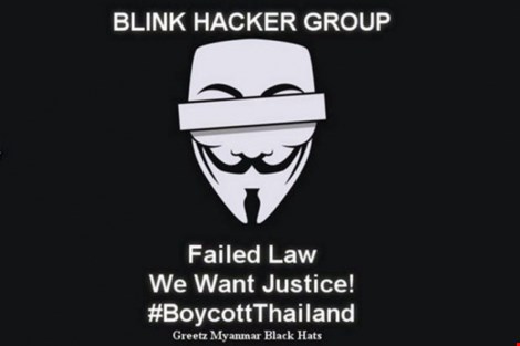 nhom blink hacker group tuyen bo da tan cong cac trang mang cua chinh phu thai lan. (anh: the nationmultimedia)